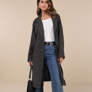 Prepped Perfection Black and White Tweed Trench Coat